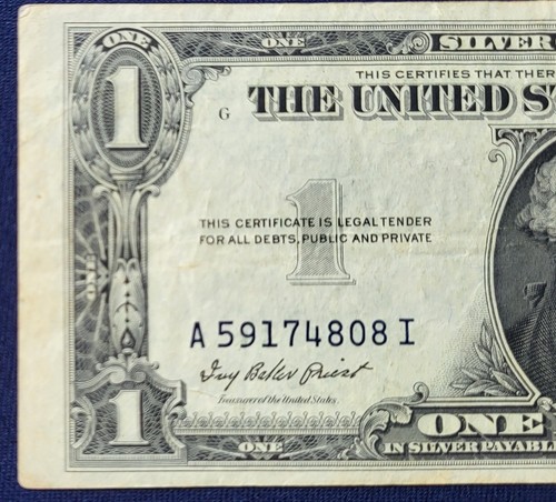 1935 Series E Blue Seal One Dollar Silver Certificate - Picture 7 of 7