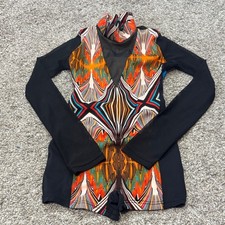 Weissman Dance Girls Leotard Costume Black Red MC Medium