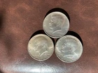 3) 1964-D US Silver Kennedy half dollars. $1.50 Face. Over One Troy Ounce of Sil