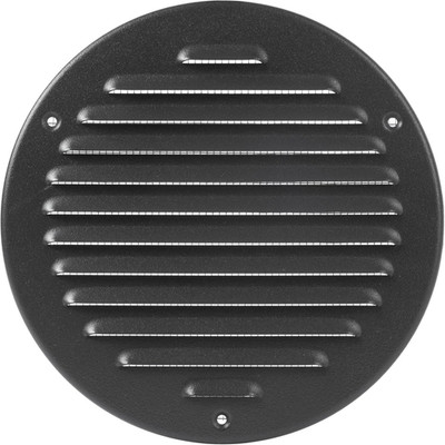 Round Ventilation Grille / 6'' Inch inside Measurement/Black Metal Air Vent Louv