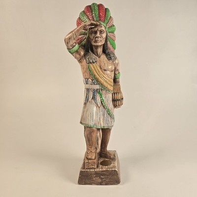 Vintage Sittre Ceramic Native American Statue Cigar Store Indian 1899 Penny 1273