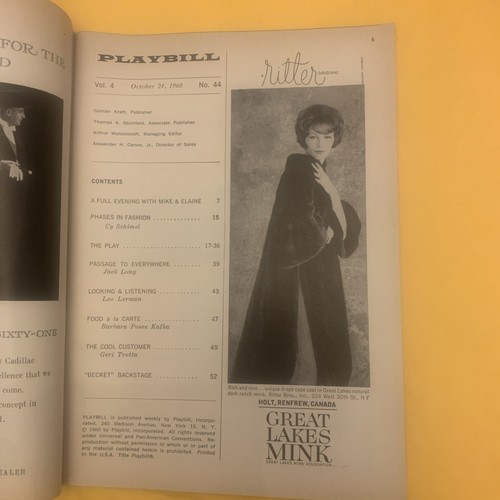 GYPSY Playbill 24/10/1960 Ethel Merman Imperial Theatre Sondheim - Imagen 2 de 3