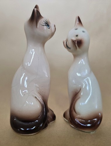 Salero y pimentero gato siamés - beige y marrón, agrietado - Imagen 3 de 7