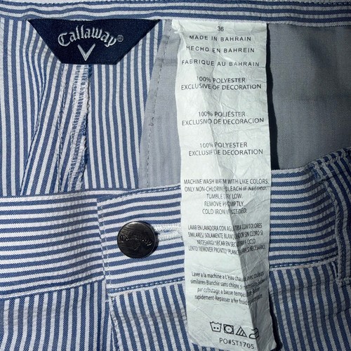 Callaway Herren Größe 36 blau weiß gestreift Searsucker Freizeit leicht Golf Short - Bild 3 von 6