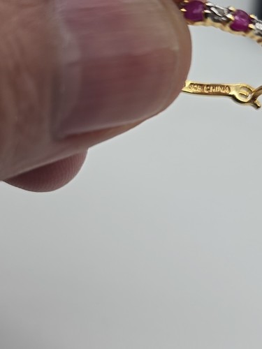 Pendientes de oro sobre plata de ley y rubí - Imagen 3 de 5
