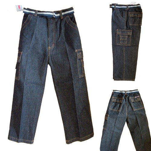 New Boy Cotton Multi Pockets with Belt Jeans size 10(10-12 yrs),12(12-14yrs) - Picture 5 of 12