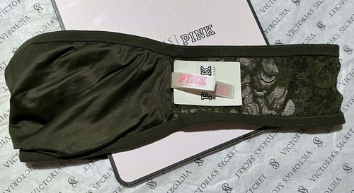 Victoria's Secret Pink Logo Lace Bandeau Tube Bra Top Strapless 8 Colors/Pick 1 - Picture 7 of 21