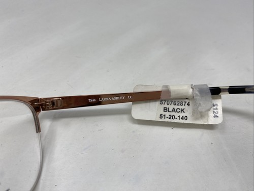 Laura Ashley Tess BLACK 51-20-140 Brown/Black Half Rim Eyeglasses Frame V231 - Picture 6 of 8