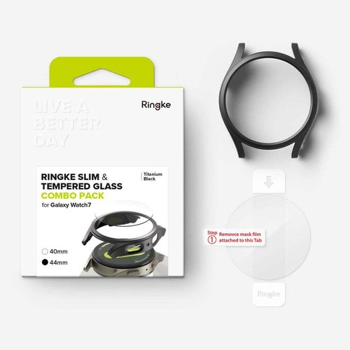 Futerał ochronny + szkło do Galaxy Watch 7 44mm Ringke SCase Cover Futeral Czarny - Zdjęcie 7 z 7