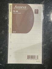 Filofax Personal Size Cotton Cream To Do Notepaper Refill Insert -132253