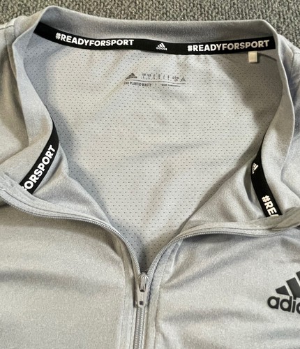 Adidas Lightweight 1/4 Zip Gray Jacket Men's LARGE Aeroready - Picture 10 of 14