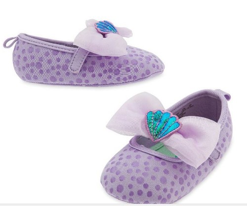Disney Store Ariel Baby Costume Shoes Size 3,4,5,7 The Little Mermaid 0-24 Month - Picture 2 of 3