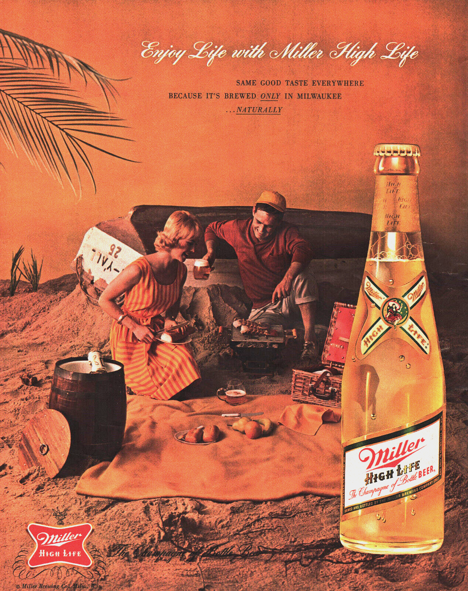 Vintage Miller High Life レトロ広告看板 Vintage Miller High Life レトロ広告看板 Vintage Miller High
