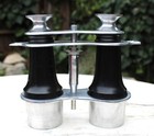 Vintage Faux Replica Binoculars Black/Silver Aluminum Decor Sculpture- India