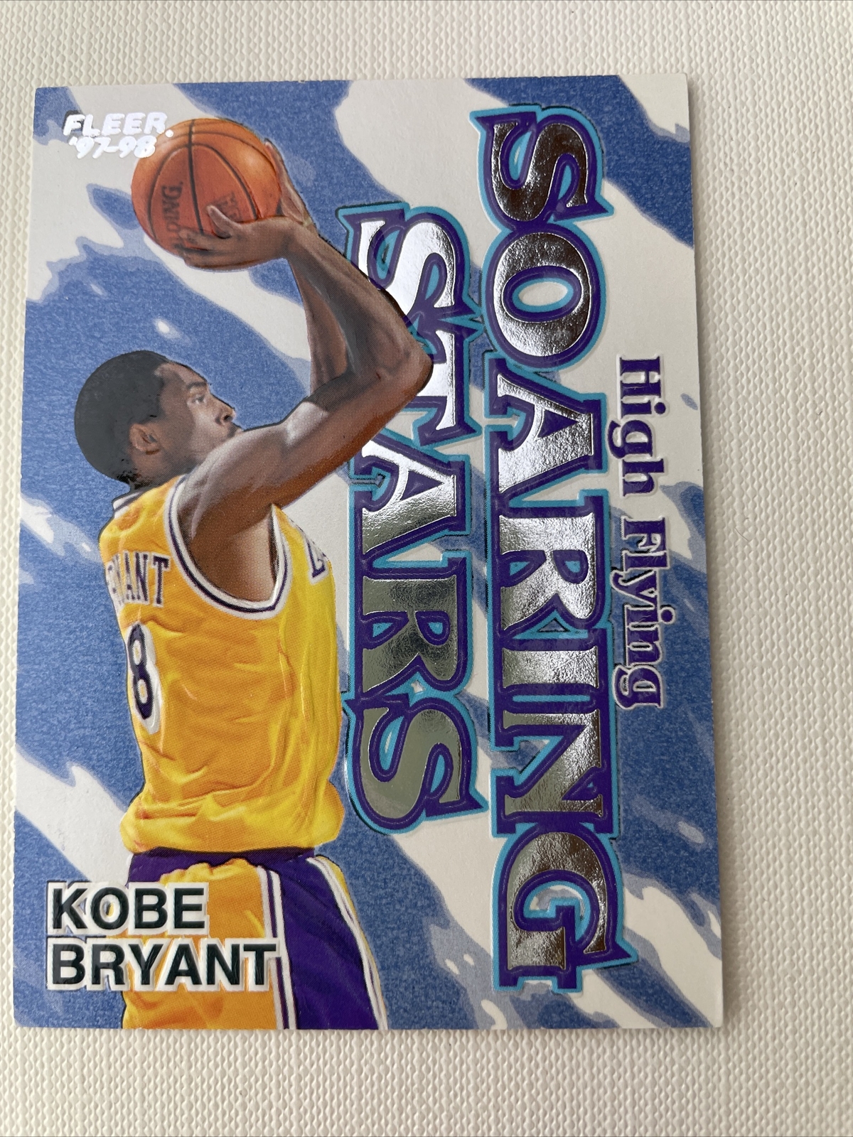 1997-98 Fleer Kobe Bryant HIGH FLYING SOARING STARS Rare Embossed #4 Lakers 