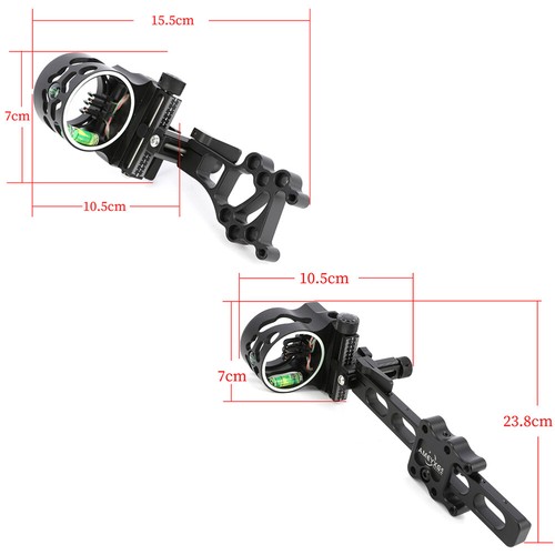 5 Pin Sight Compound Bow 4X 6X 8X Lens 0.019" Fiber Adjustable Archery Hunting - Picture 2 of 14