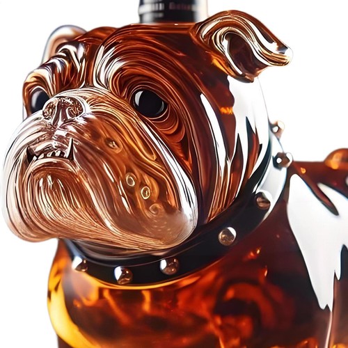 Bulldog Whiskey Bottle Funny Whiskey Bottle Unique Bulldog Whiskey Bottle - Picture 2 of 8