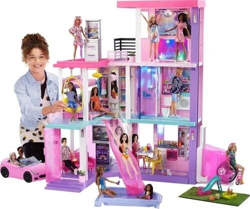 Barbie DreamHouse 60th Celebration Playset 2 Exclusive Dolls Car Pool 100+ Pcs' - Picture 6 of 6