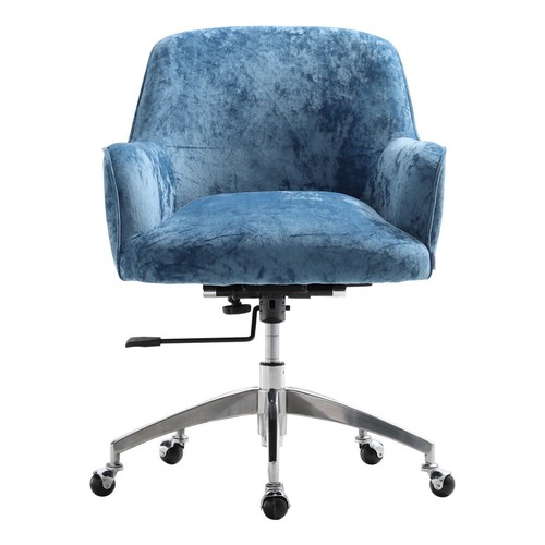 Height Adjustable Mobile Home Office Swivel Chair Crushed Velvet Accent Armchair - Picture 16 of 33