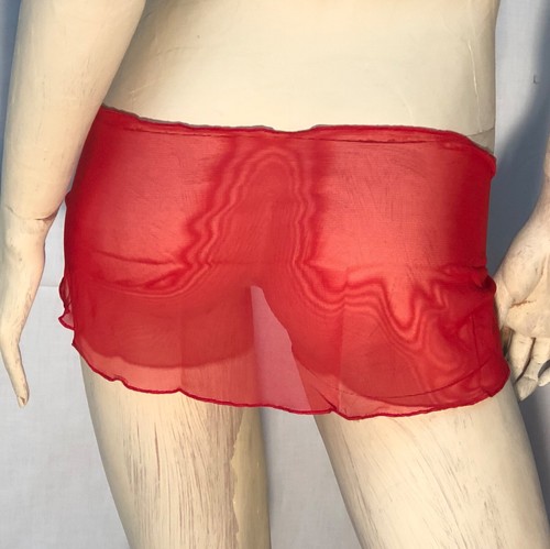 Stretch Mesh Tie Sarong Mini Swimwear Cover Beach Resort Skirt~CHERRY RED~Custom - Picture 7 of 7