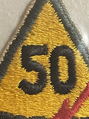 Original WW2 US Army Armored Tank Battalion Patch 50th Armored Division 121524-8 - Picture 6 of 7