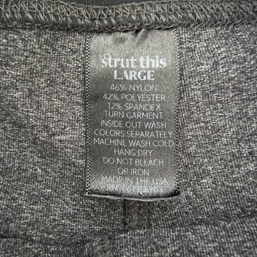 Strut This Womens Sz L Leggings Gray Black Camo Side Track Stripe High Rise - Picture 5 of 9