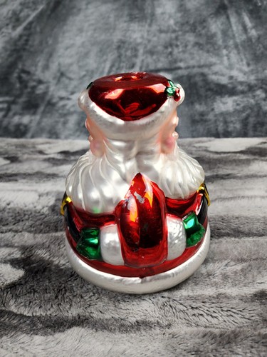 Christmas Candle Holder SANTA Dept. 56 Mercury Handblown Santa Holiday Decor - Picture 4 of 4