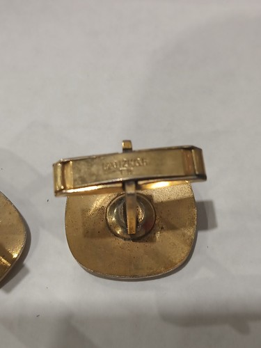 Coppia di gemelli vintage riempiti in oro 1/20 12K bel design - Foto 6 di 7