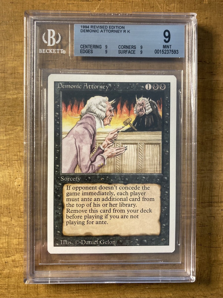 MTG✨DEMONIC ATTORNEY✨ Revised BGS Quad 9’s MINT Rare RESERVE 