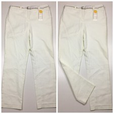 NWT CHARTER CLUB White Classic Fit Slim Leg Ankle Belted Dress Pant Womens sz 6