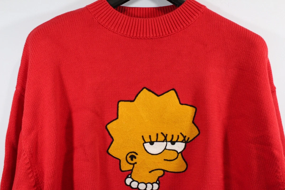 Kith x The Simpsons Lisa Intarsia Red Knit Sweater Limited Mens