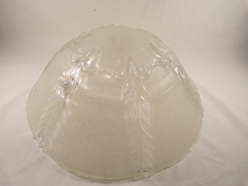 Antique Art Deco Hanging Glass Ceiling Light Fixture Globe Hangs 3 Chains 1930s - Picture 2 of 11