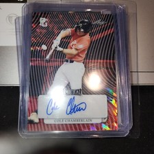 2023 LEAF PERFECT GAME RED MARBLE REFRACTOR MA-CC4 COLE CHAMBERLAIN RC AUTO 1/1
