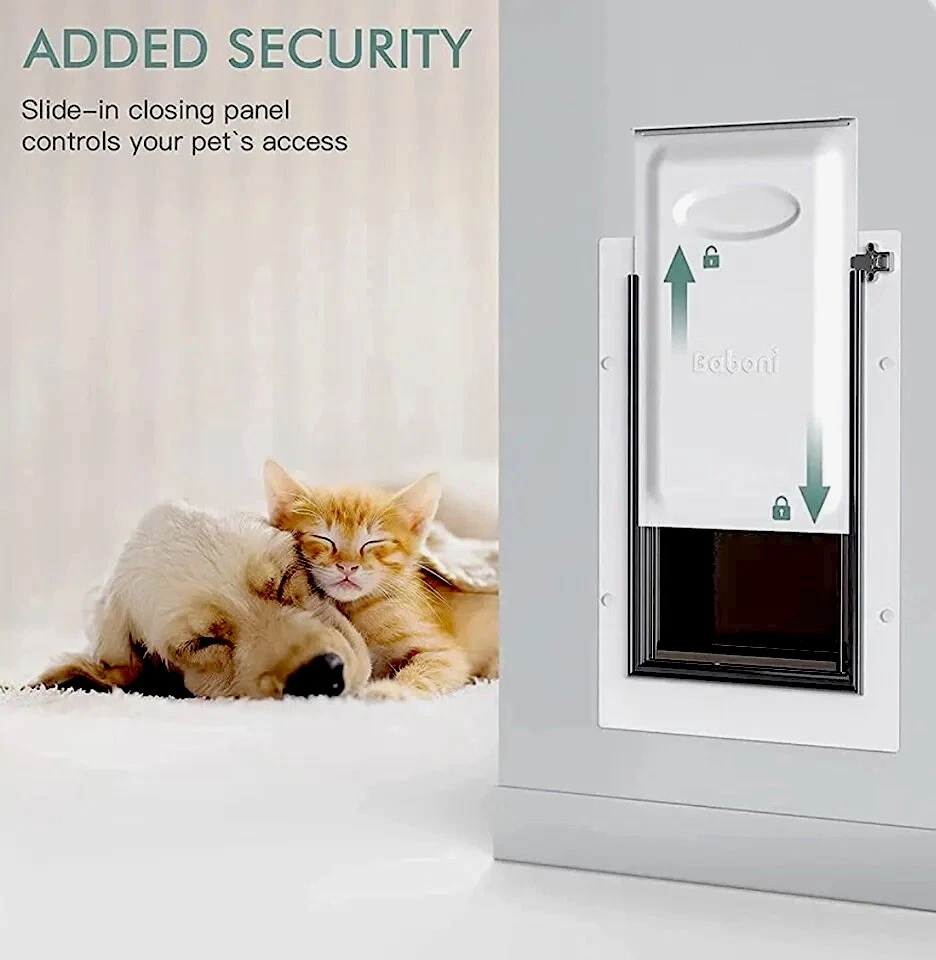Baboni Cat Dog Pet Door for Wall Entry double magnetic flap