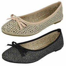 Spot On F8R0376 Ballerinas With Punched Design
