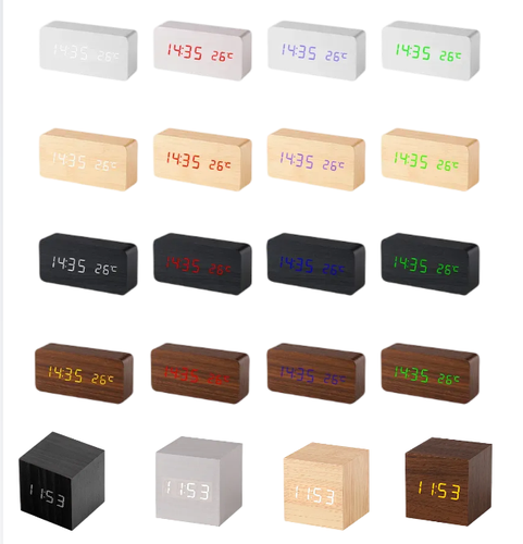 Digital Clock Bedside LED Display Alarm Temperature Time Date Voice Control USB - Picture 16 of 17