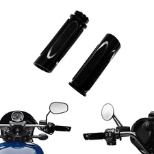 CNC 1" Handlebar Hand Grips For Harley Softail 95-15 Dyna 96-17 Sportster 96-22