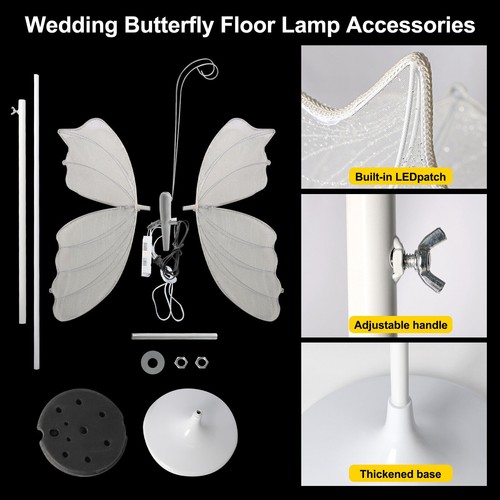 2PC LED Light Wedding Butterfly Floor lamp Creative Butterfly Ceiling Lamp Props - Picture 11 of 13