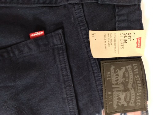 Levi’s 511 Slim Fit Mens Shorts Navy Black Peach Tye Dye Size 31 NWT - Picture 7 of 9