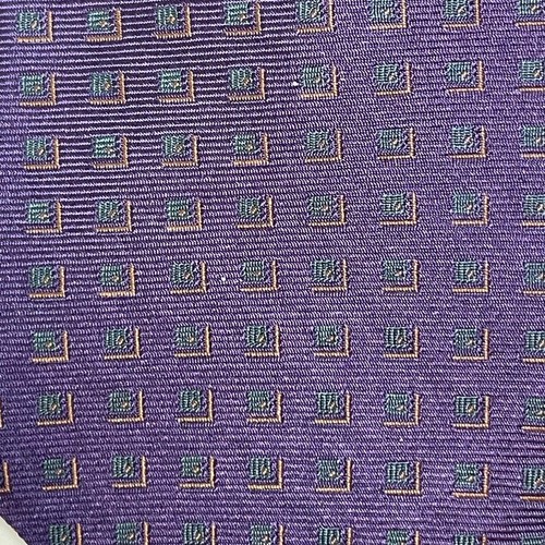 HSM Silk Tie Mens Purple Geometric Silk Necktie Made In USA 3.25" - Picture 4 of 7