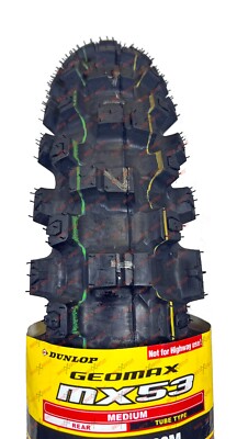 カンタロー Dunlop MX53 120/80-19 Rear Dirt Bike Motorcycle Tire Geomax 120 80