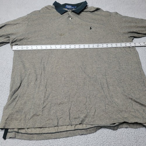 Ralph Lauren Polo Shirt Mens XXL Gray Long Sleeve Vintage Pima Cotton Preppy - Picture 5 of 10