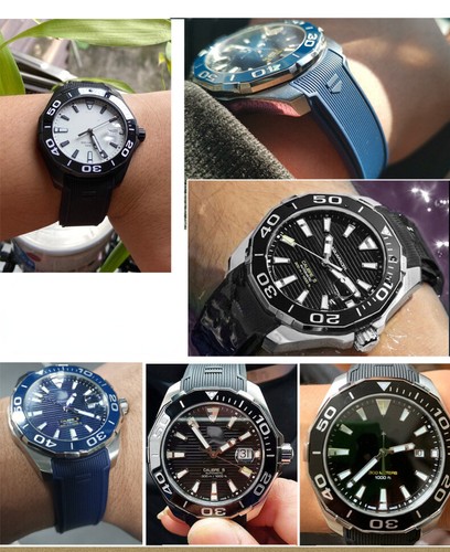 Correa de reloj de goma de silicona impermeable deportiva arco 20/21/22 mm apta para TAG Heuer - Imagen 7 de 10