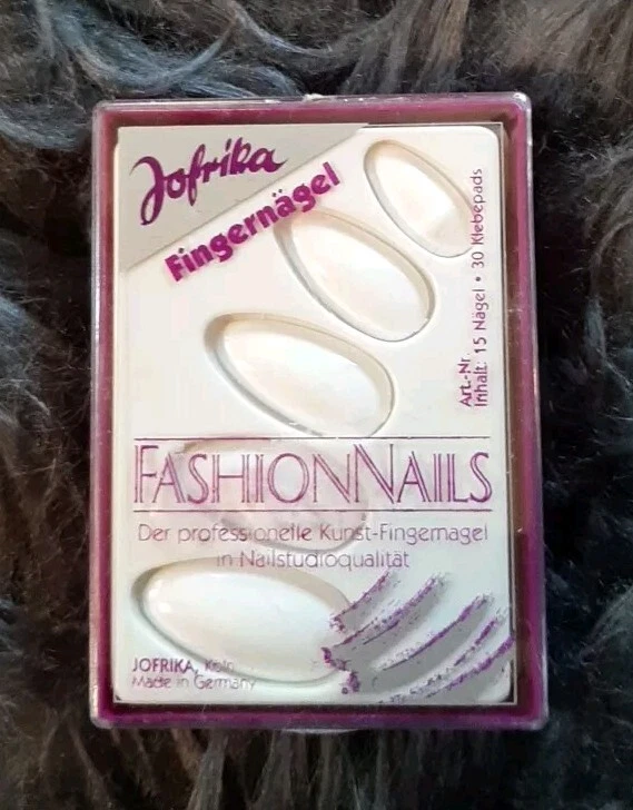 Jofrika "Fashion Nails" 15 Kunst-Fingernägel Fb. Weiß 30 Klebepads Neu!