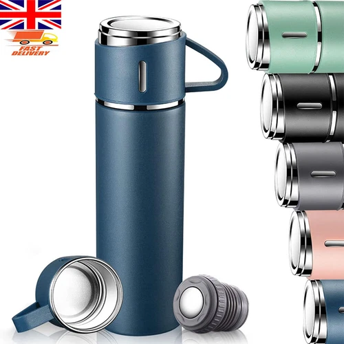 Vacuum Insulated Flask Stainless Steel Thermo Bottle with Cup for Coffee Tea UK