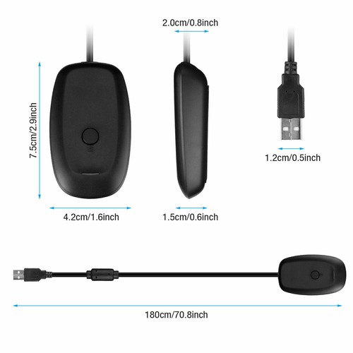 Adaptador receptor controlador inalámbrico para Microsoft Xbox 360 USB juego PC Windows - Imagen 7 de 12