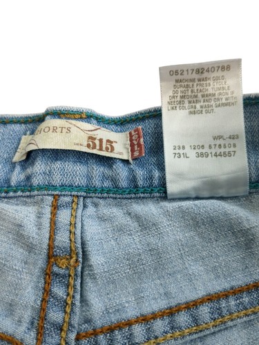 Pantaloncini donna vintage Levis 515 taglia 6 blu denim tasche lavaggio leggero - Foto 5 di 9
