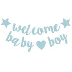 Welcome Baby Shower Its a Boy Blue Party Decorations Hanging Banner Supplies