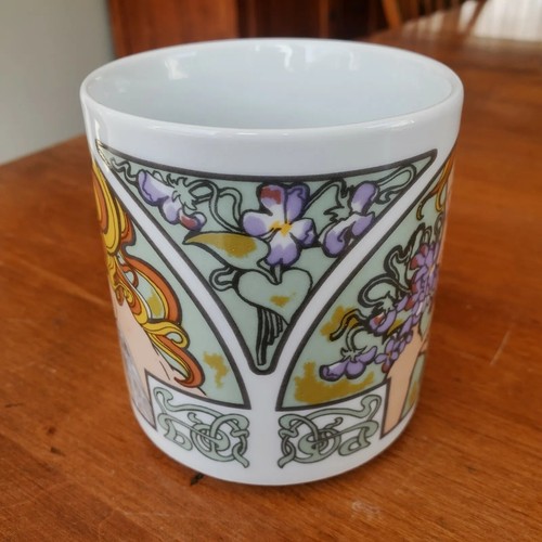 Vintage Mug Crown D Czechoslovakia Garden Maiden Goddess Purple Flower Flawless - Picture 2 of 7