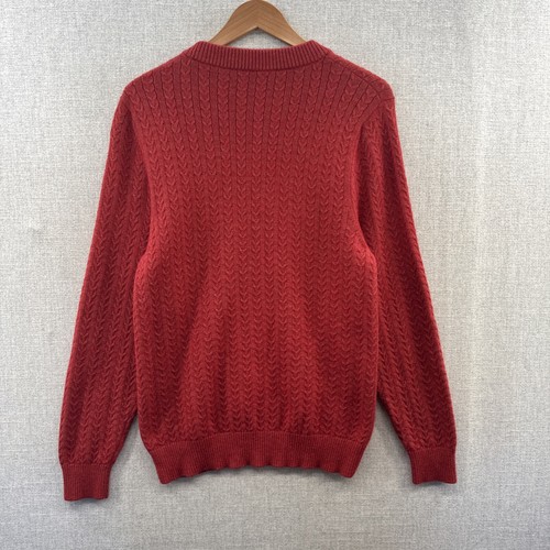 Suéter Criquet Para Hombres Medio Rojo Tejido con Cable Alpaca Crew Informal Golf Aire Libre Adulto - Imagen 13 de 16